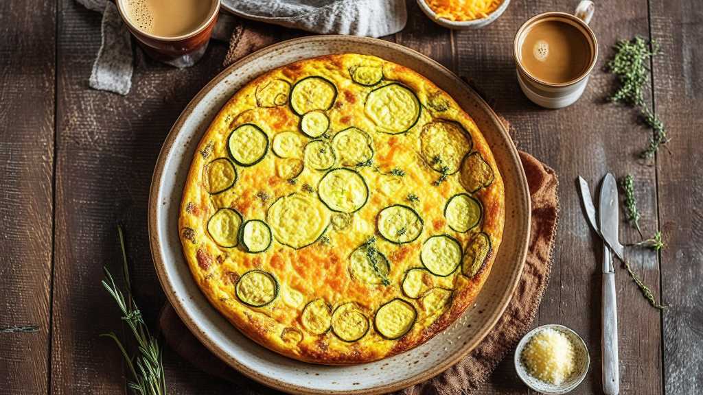 Zucchini, Coffee, and Cheddar Frittata