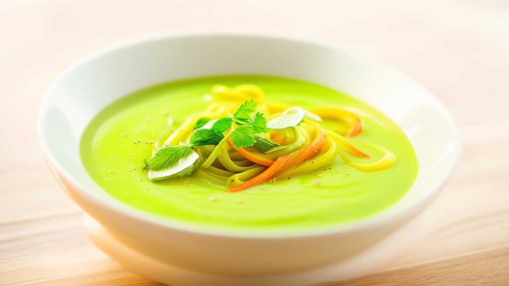 Avocado and Veggie Soup with Konjac Noodles