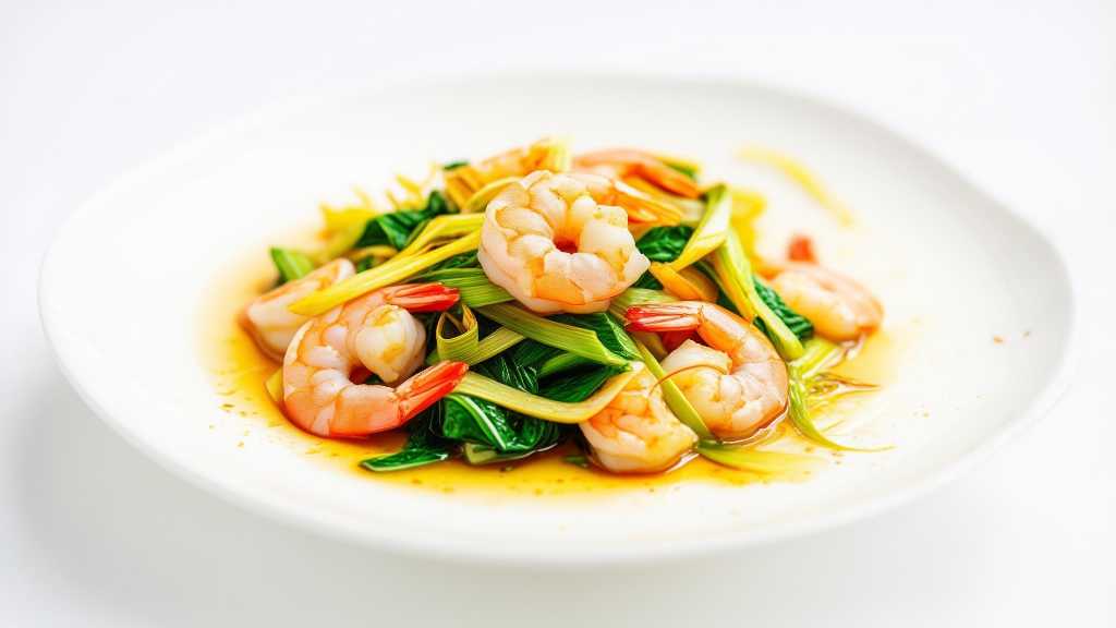 Shrimp and Leek Stir-fry with Leafy Greens
