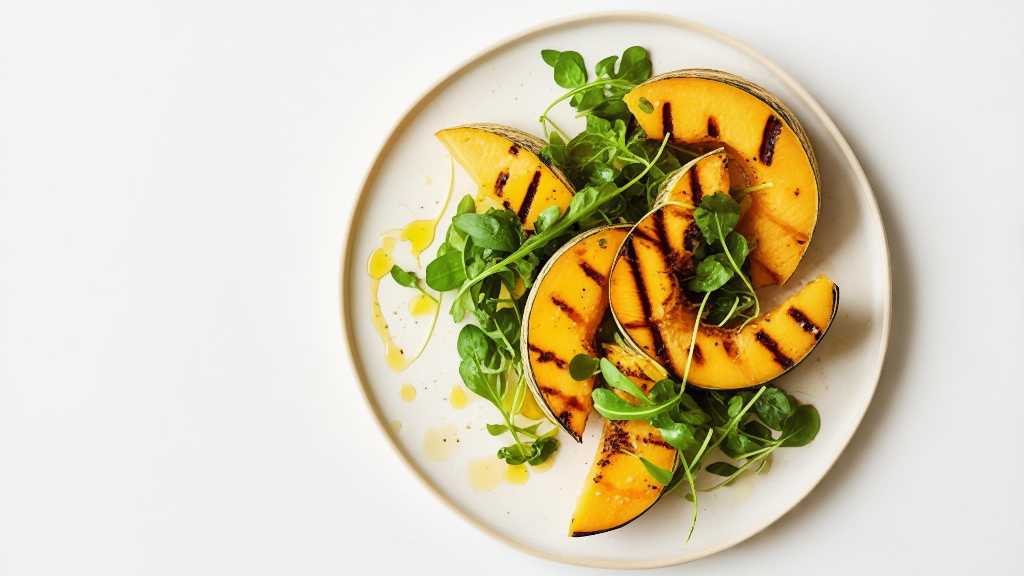 Grilled Melon Salad with Olive Oil and Garlic Vinaigrette