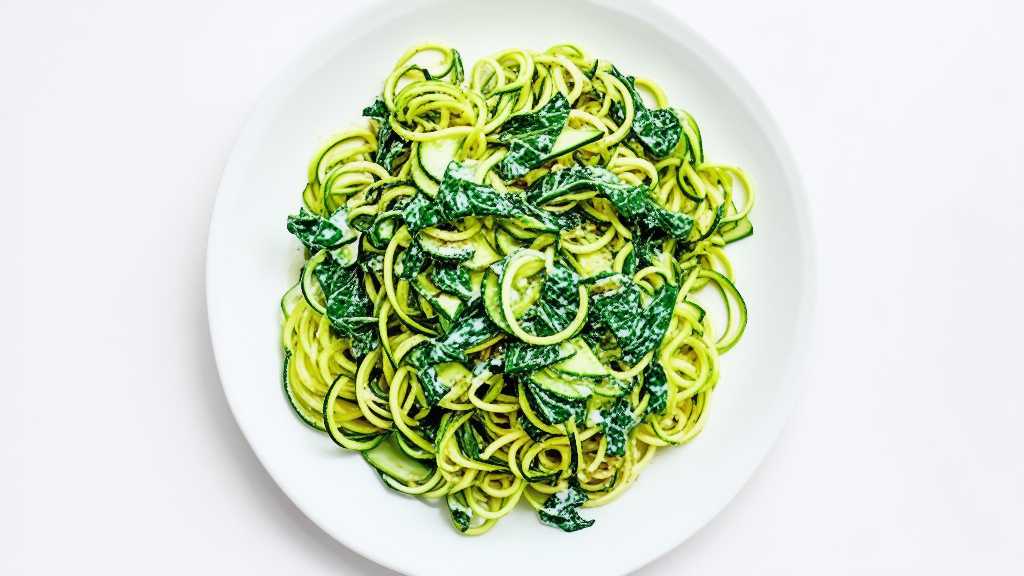 Zucchini Noodle Salad with Collard Greens and Cucumbers