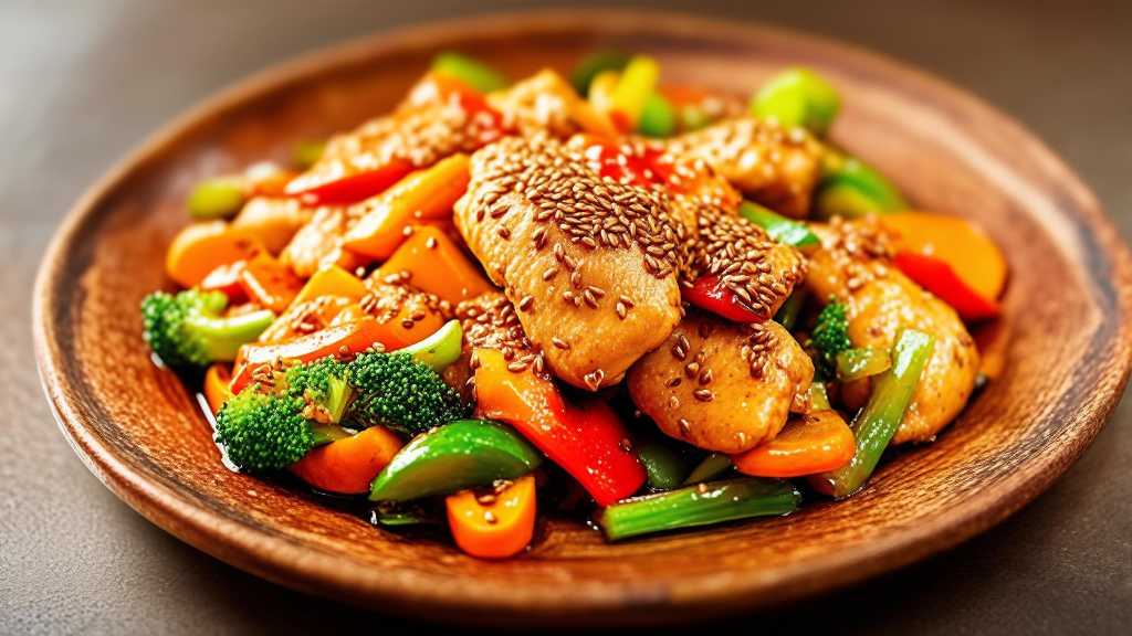 Garlic Flaxseed Stir Fry with Chicken and Vegetables