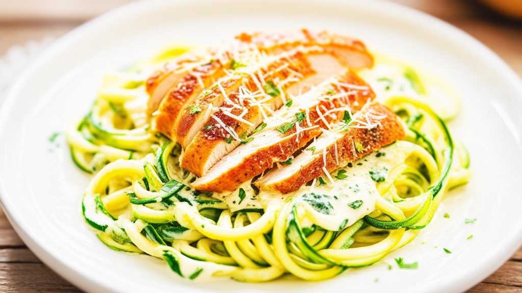 Creamy Chicken Alfredo Zoodles