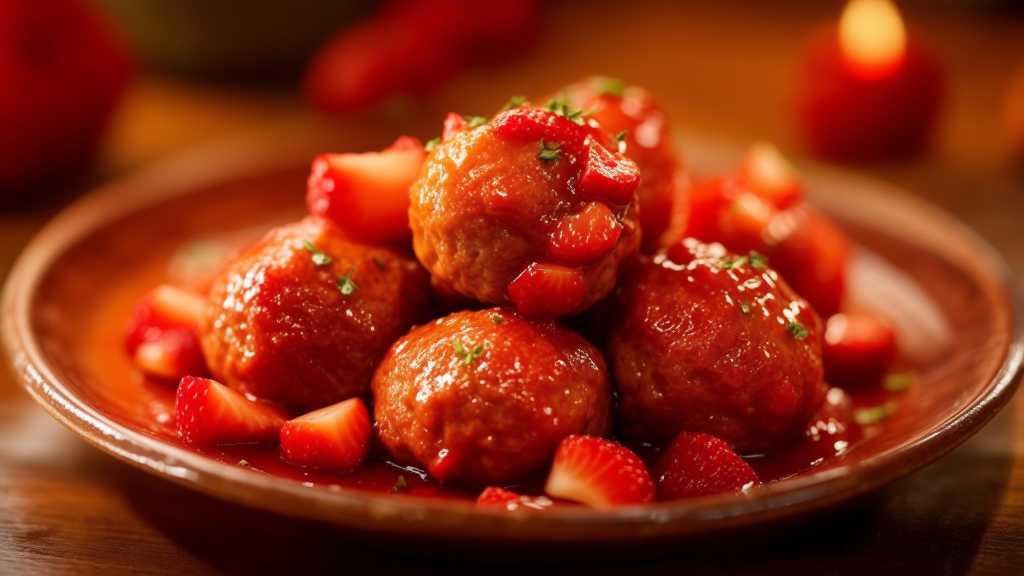 Strawberry Vinegar Meatballs