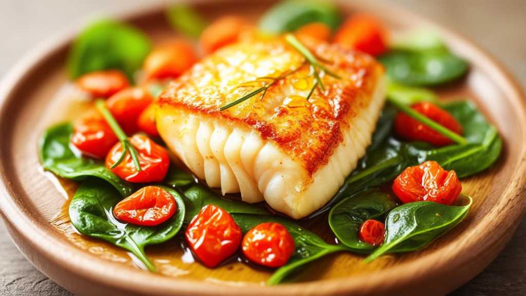 Baked Cod with Spinach and Tomatoes