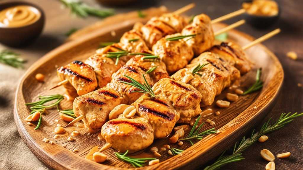 Peanut Butter, Rosemary & Cream Chicken Skewers