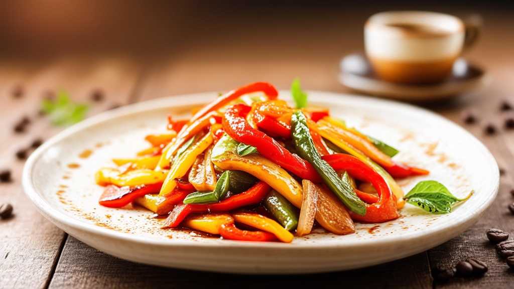 Coffee, Bell Peppers, and Ginger Stir Fry