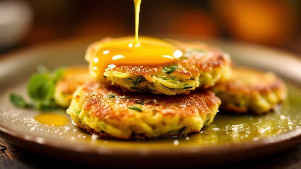 Zucchini Fritters with Oregano and Egg Yolk