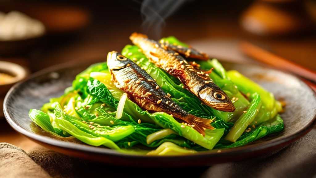 Chinese Cabbage and Sardine Stir-Fry
