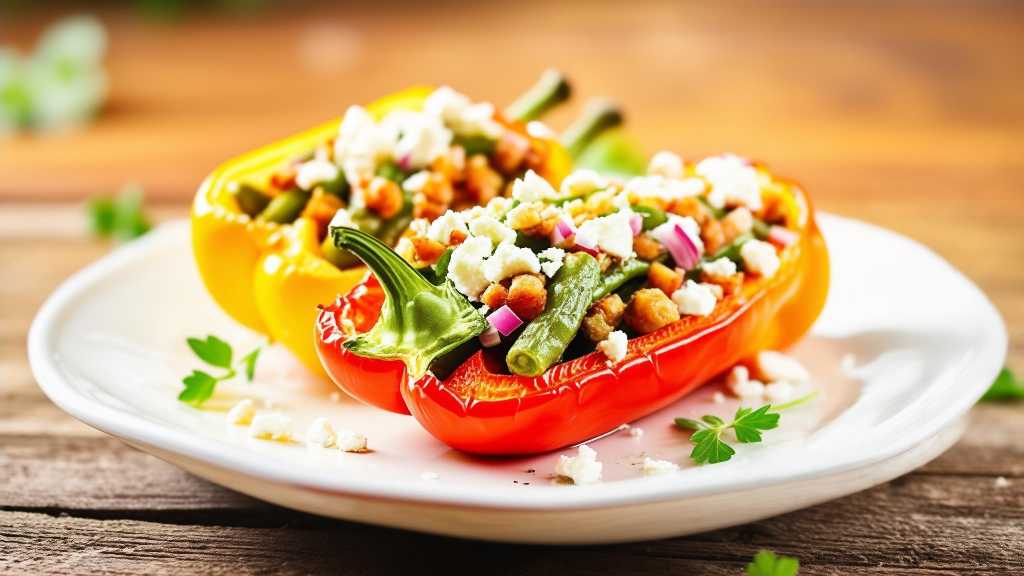 Green Bean Stuffed Bell Peppers