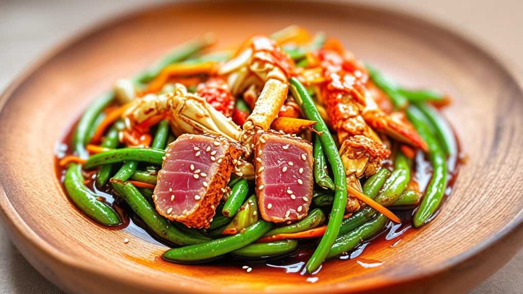 Crab and Tuna Stir Fry with Oyster Sauce