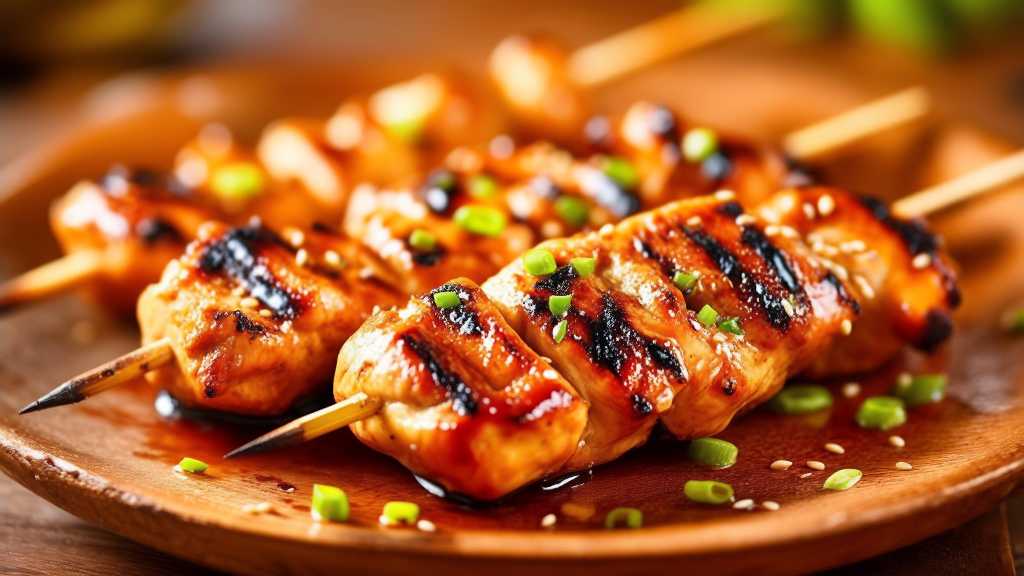 Grilled Soy Marinated Chicken Skewers