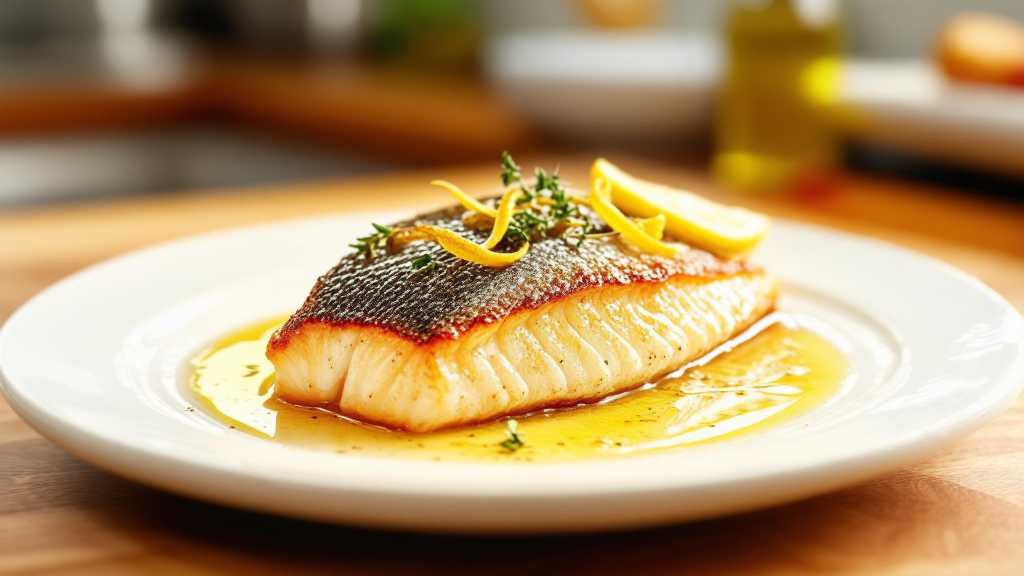 Baked Sea Bass with White Wine and Lemon Peel
