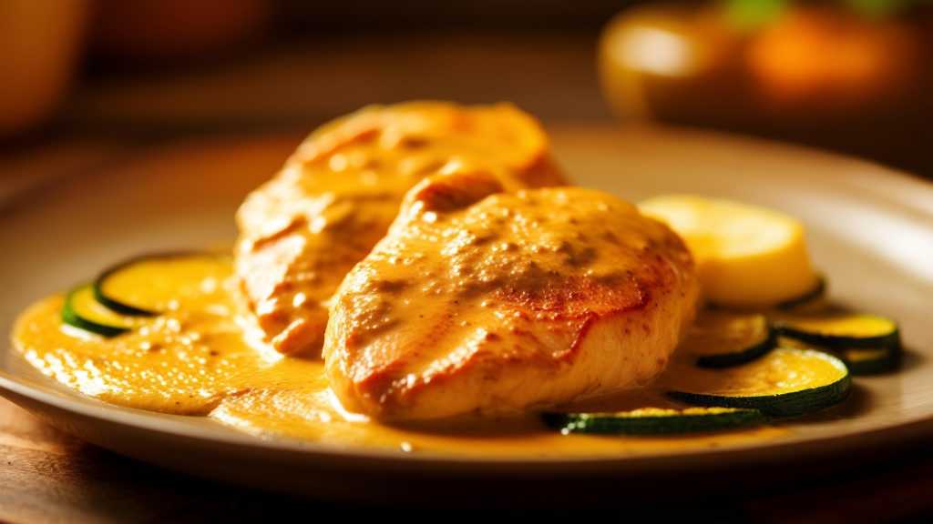 Zucchini and Mustard Cream Sauce Chicken