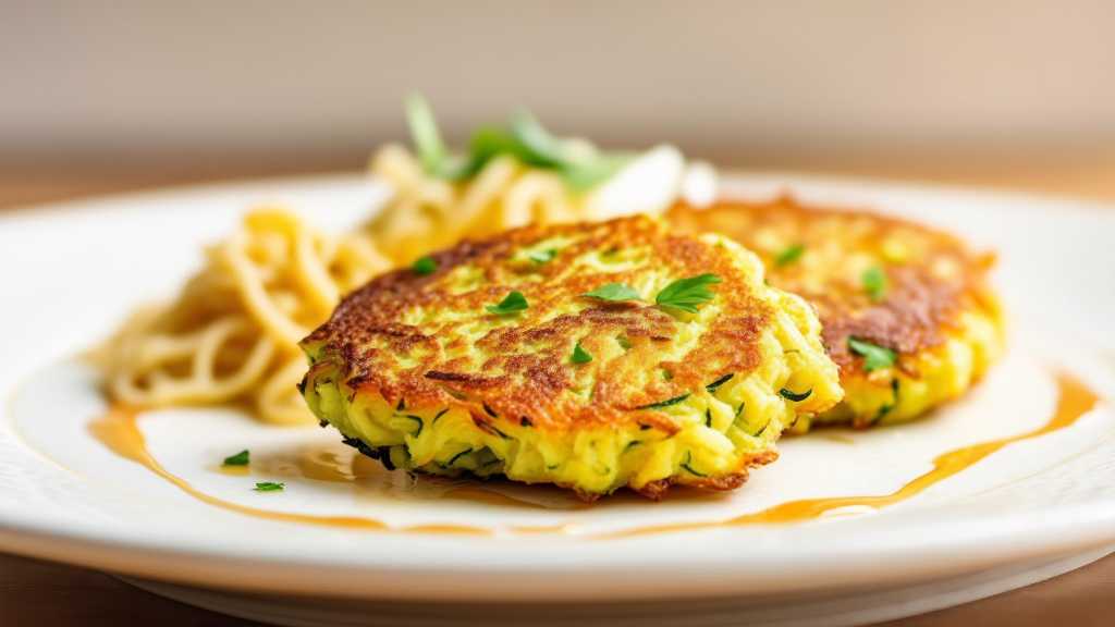 Baked Zucchini Fritters with Konjac Noodles