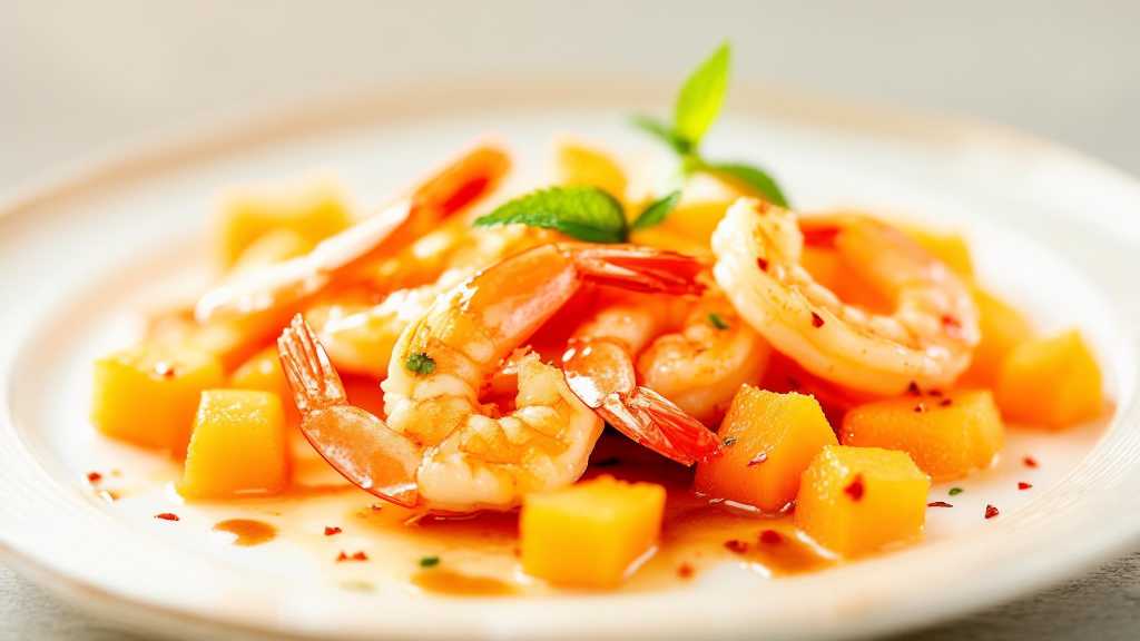 Garlic Shrimp with Spicy Cantaloupe Salad