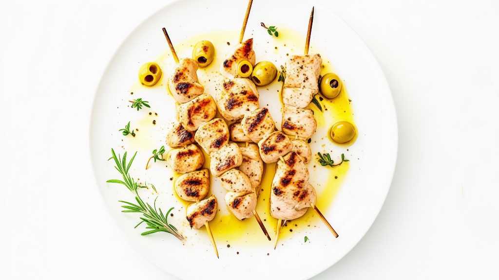 Olive and Black Pepper Chicken Skewers