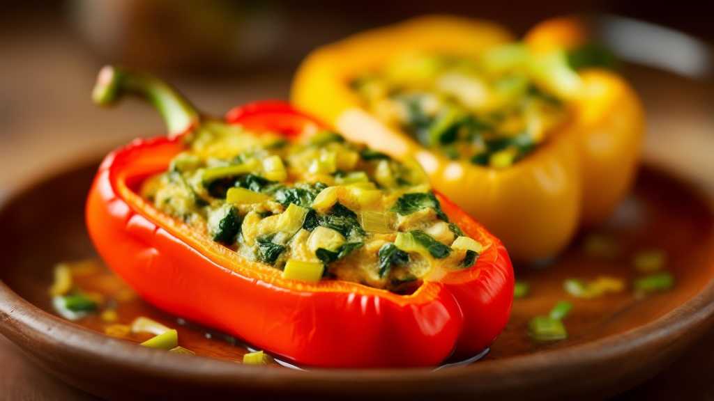 Leek and Herb Stuffed Bell Peppers