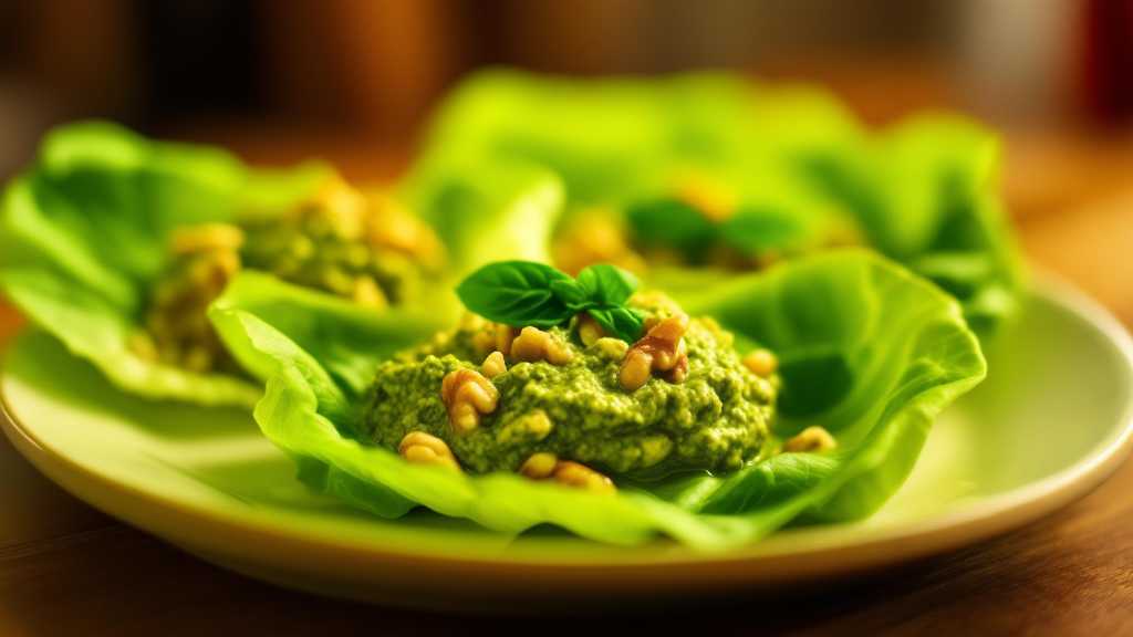 Lettuce Wraps with Walnut Pesto