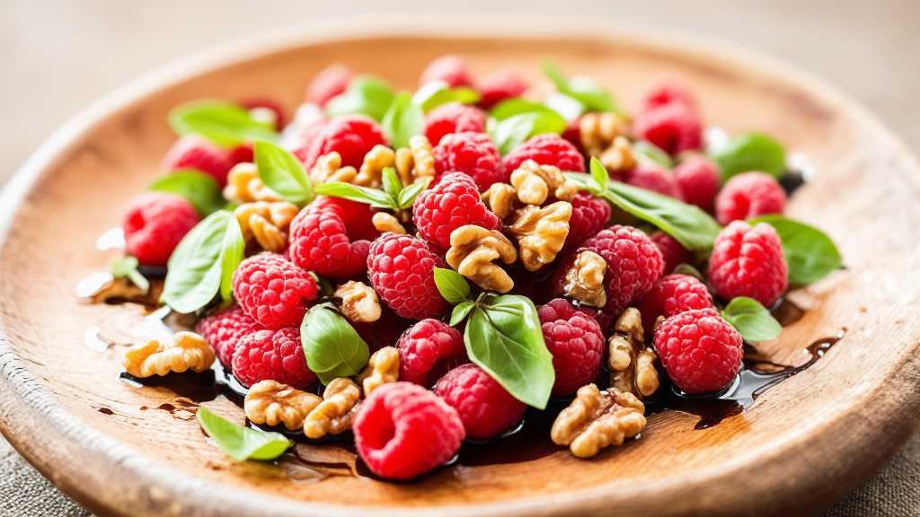 Walnut, Raspberry and Basil Salad