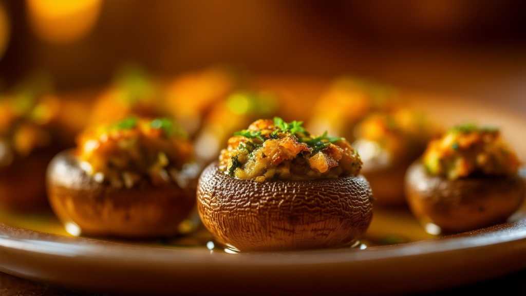Stuffed Mushrooms with Olive Oil, Garlic, and Oregano