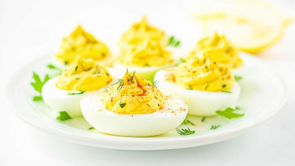 Keto Lemon Herb Deviled Eggs