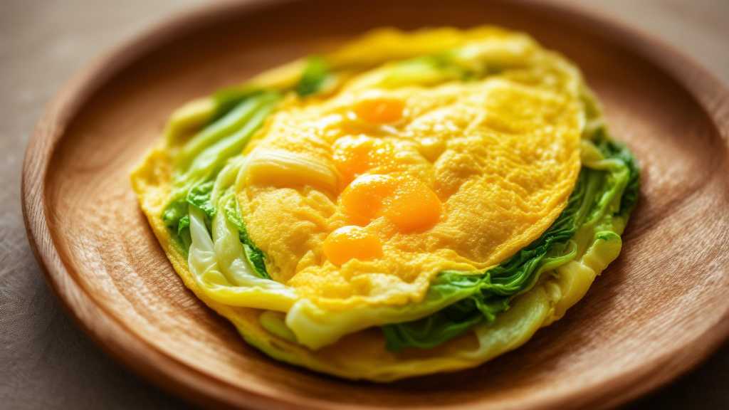 Kai Lan Omelette with Egg Yolks