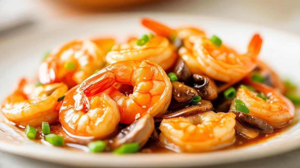 Mushroom and Shrimp Stir Fry with Garlic