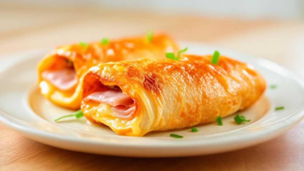 Chicken Rolls stuffed with cheese and ham