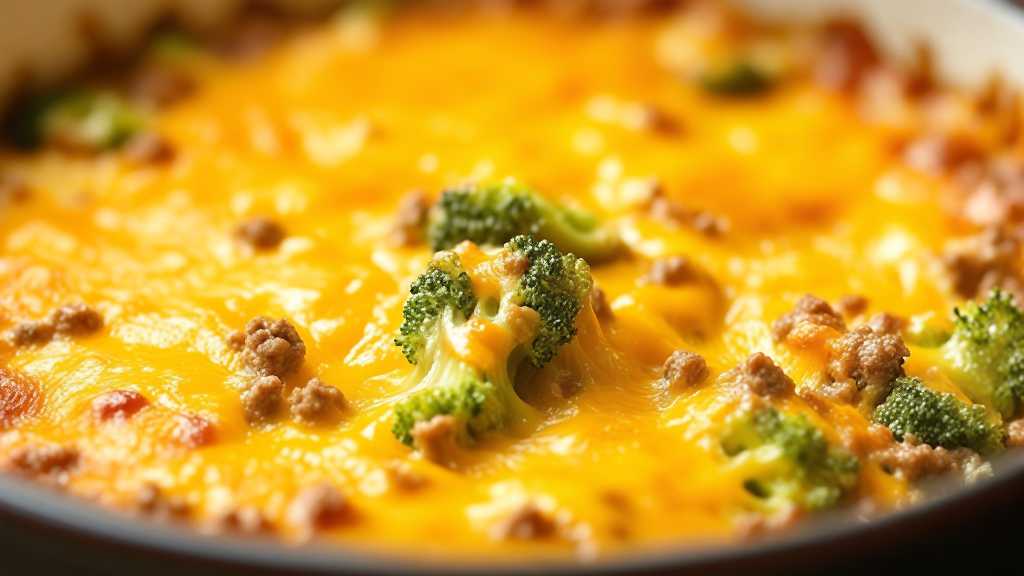 Cheesy Broccoli and Meat Bake