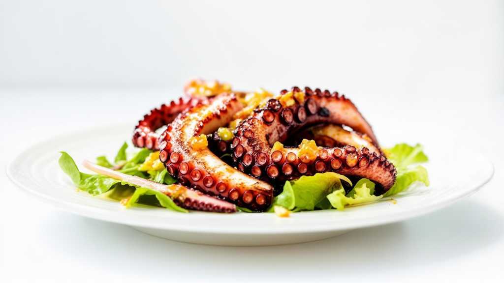 Grilled Octopus Salad with Red Leaf Lettuce