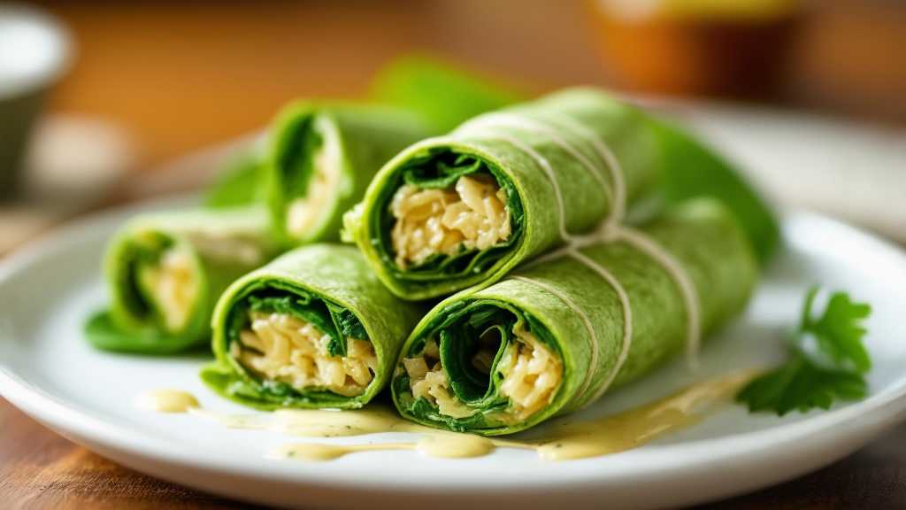Spinach and Sauerkraut Wraps with Stevia Dressing
