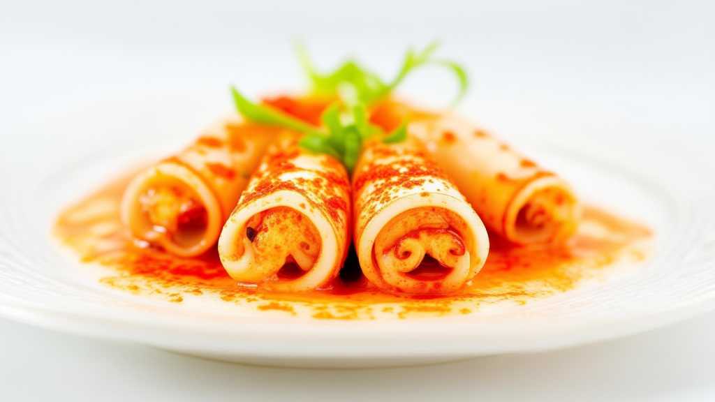 Sweet and Spicy Stuffed Squid Tubes