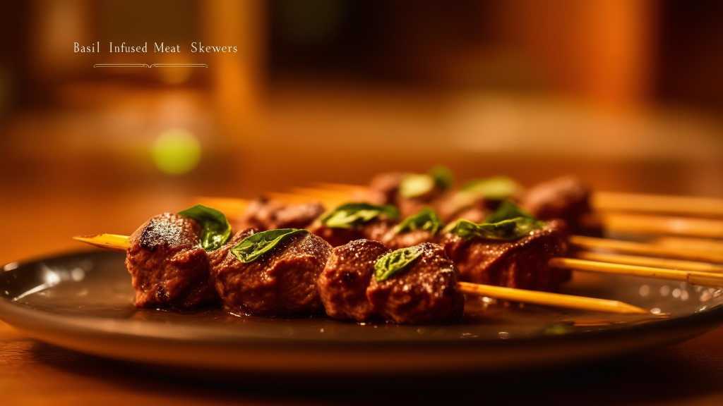 Basil Infused Meat Skewers