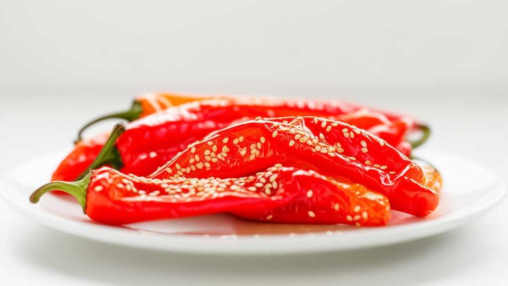 Sesame Roasted Red Bell Peppers
