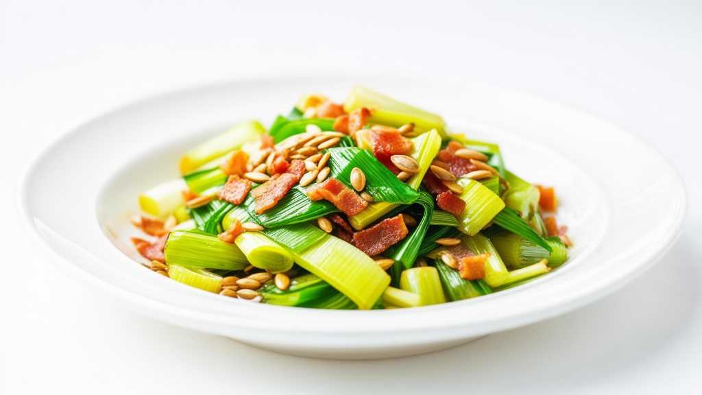 Leek, Bacon, and Sunflower Seed Stir-Fry