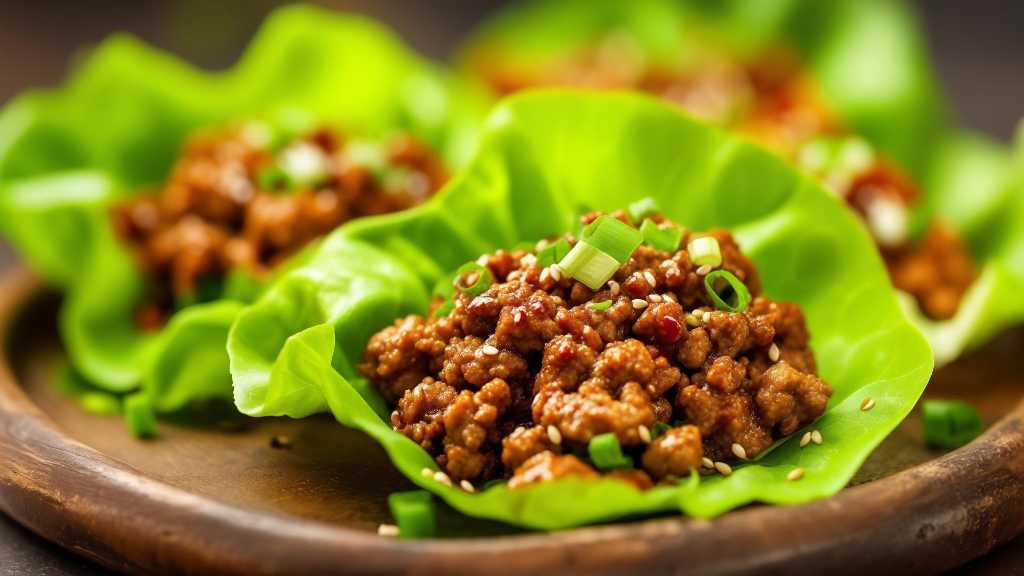 Lettuce Wraps with Ground Turkey and Spicy Hoisin Sauce