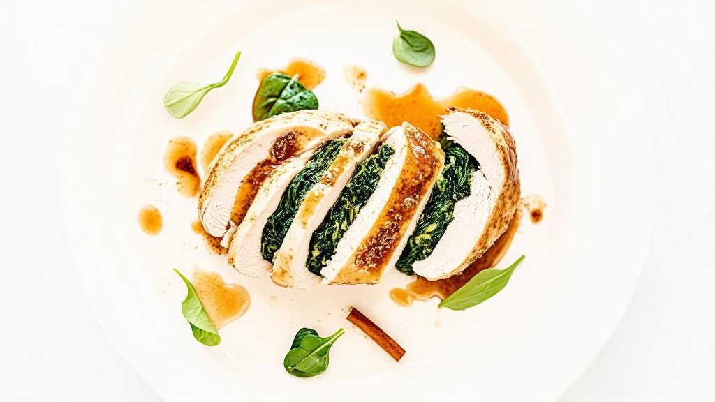 Garlic and Spinach Stuffed Chicken Breast with Cinnamon Glaze