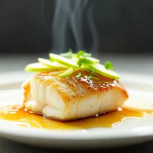 Cod with Cream Cheese and Apple Cider Vinegar Glaze
