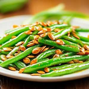 Spicy Roasted Pumpkin Seeds and Green Beans Stir Fry