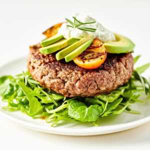 Rosemary Lamb Burgers with Low-Carb Toppings