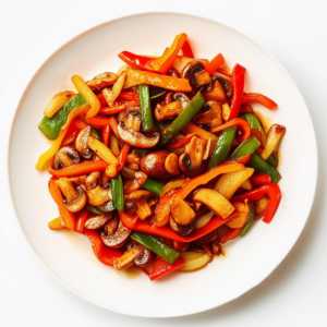 Mushroom, Bell Pepper, and Garlic Stir Fry