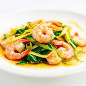 Shrimp and Leek Stir-fry with Leafy Greens