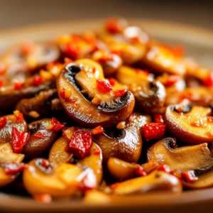 Stir-Fried Low-Carb Mushroom and Cayenne Pepper