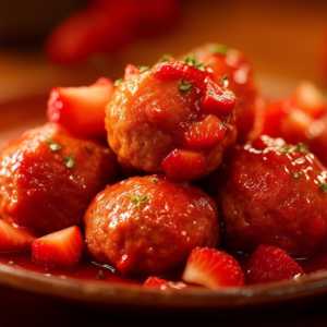 Strawberry Vinegar Meatballs
