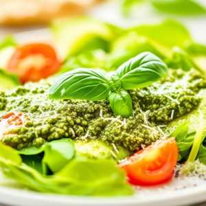 Basil Pesto with Chia Seeds Salad Dressing