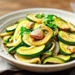 Zucchini, Onion, and Garlic Stir Fry
