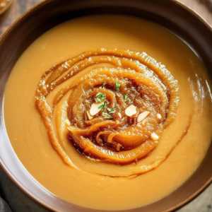 Low Carb Almond Butter and Caramelized Onion Soup