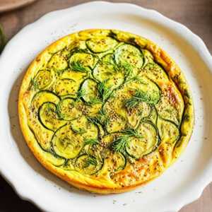 Zucchini Frittata with Fresh Herbs and Flaxseeds