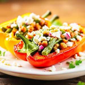Green Bean Stuffed Bell Peppers